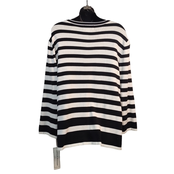 Alfred Dunner Women's Black White Striped Embellished Sweater Size XL NWT - Picture 4 of 11